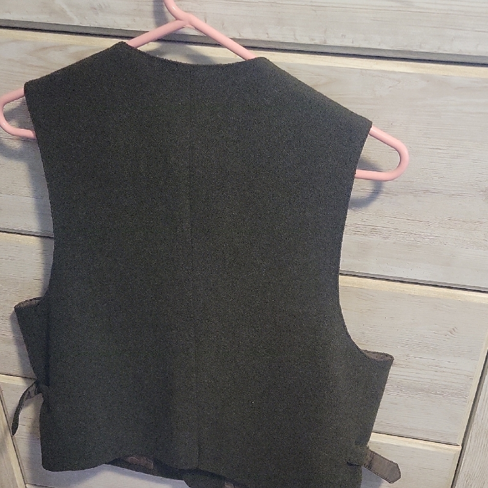 Forest Green wool Vest - Picture 4 of 4